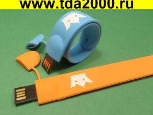 Флешка 2 Гб с гибким браслетом USB-2 (Флэш диск) c адаптером SD