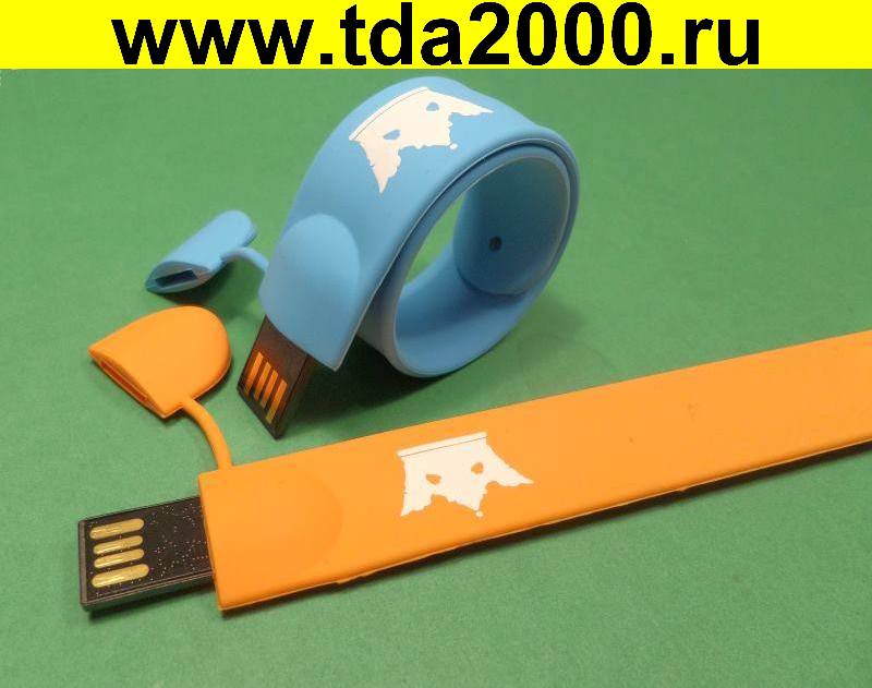 Флешка 2 Гб с гибким браслетом USB-2 (Флэш диск) c адаптером SD