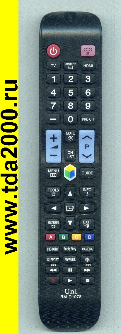 Пульт Samsung RM-D1078+ (prime video/ NETFLIX/ 3D/ smart HUB) универсальный