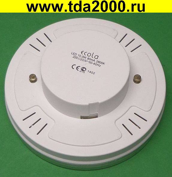 10вт Лампа GX70 10вт 2800K 220в Светодиодная LED лампа 111х42 Ecola Tablet прозрачное стекло T7TW10ELC