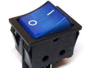 Клавишный 31х25 4pin синий с подсветкой KCD4-JK/N, неон, 16А, 250V, 125°C выключатель рокерный (Переключатель коромысловый)