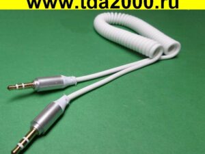 Аудио 3,5 штекер~аудио 3,5 гнездо шнур 1м стерео витой PRO-class «позолоченный» OD2.2мм белый