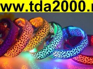 Ошейник Леопардовый светодиодный оранж размер:M