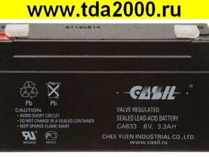 Аккумулятор 6в 3,3Ач Casil CA633 (134x34x60) свинцовый