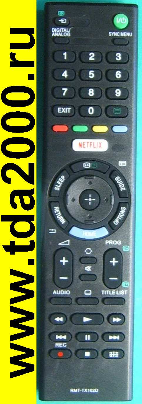 Пульт Sony RMT-TX102D [lcd tv] NETFLIX