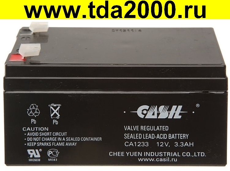 Аккумулятор 12в 3,3Ач Casil CA1233 (134x67x60) свинцовый