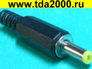 Разъём штырьковый 4,0х1,7 штекер желтый пластик на кабель (7-0026d)