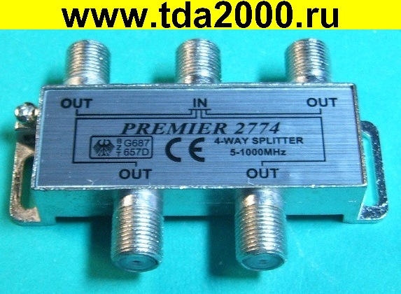 Разветвитель 1-4 на 4 тв 5-1000МГц