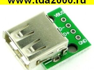 Разъём USB гнездо на плате для распайки выводов