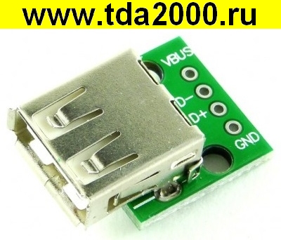 Разъём USB гнездо на плате для распайки выводов