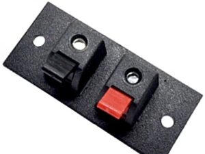 Разъём Корпусной терминал на 2 вывода на планке 24х55мм для подключения динамиков аудио нажимной Зажим