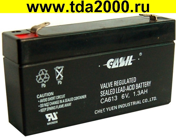 Аккумулятор 6в 1,3Ач Casil CA613 (97х21х54) свинцовый