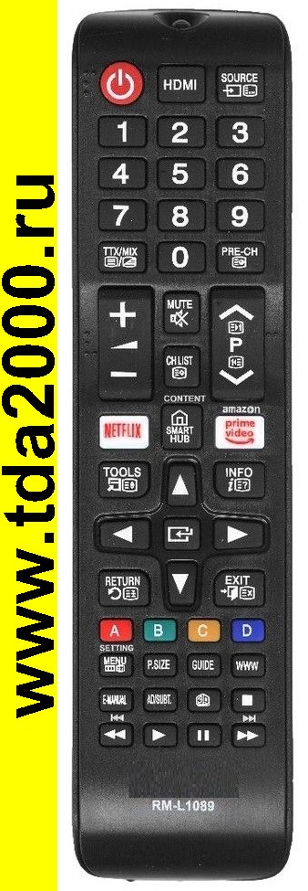 Пульт Samsung RM-L1089 (prime video/ NETFLIX/ 3D/ smart HUB) [lcd tv] (универсал.) универсальный
