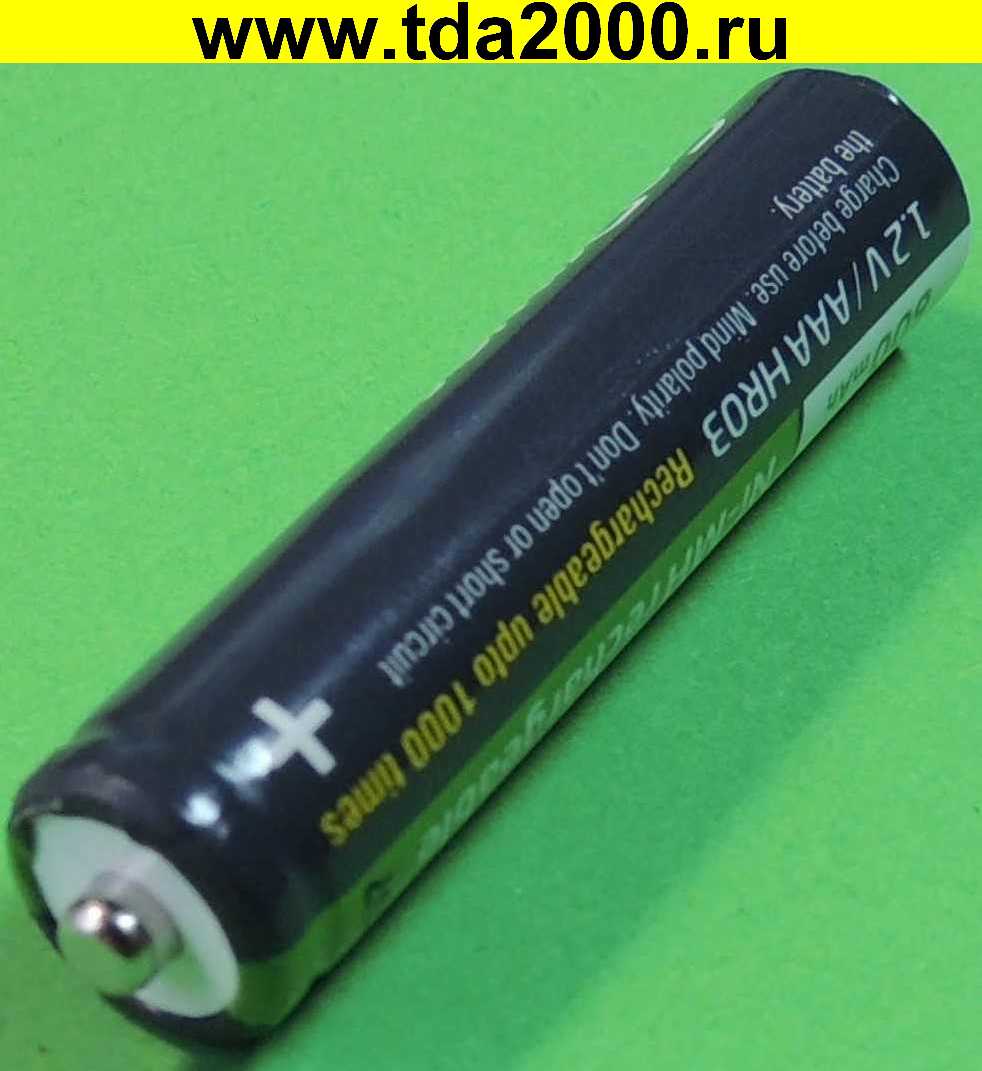 Аккумулятор (AAA) 1,2в 600мАч HR03 GoPower реальная емкость 560 Ni-Mh