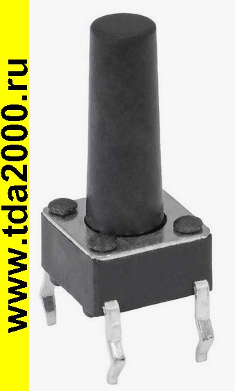 ft049825.jpg Кнопка Кн01 4pin 6х6х20,5 шток 16,7мм (SWT-6,kft02) тактовая — изображение 1