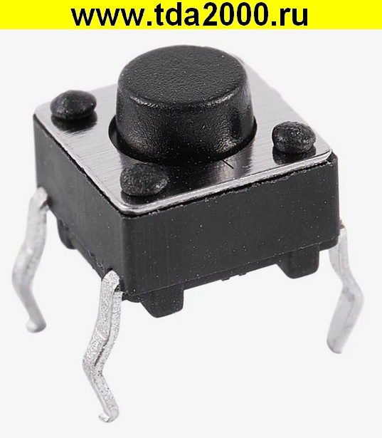 ft049851.jpg Кнопка Кн01 4pin 6х6х5,0 шток 1,2мм (SWT-6,kft02) тактовая — изображение 1