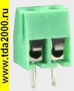 Разъём Клеммник 2pin шаг 3,5мм KF350-2P терминальный блок  (колодка на плату для провода под винт)