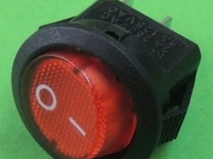 Клавишный круглый D=16 2pin красный KCD5-101-3-C3-R/2P on-off выключатель рокерный (Переключатель коромысловый)