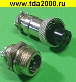 Разъём цилиндрические малогабаритный Разъём Цилиндрический малогабаритный GX12 M-4 штекер+гнездо