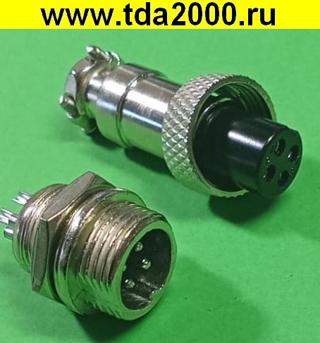 ft050570.jpg Разъём цилиндрические малогабаритный Разъём Цилиндрический малогабаритный GX12 M-4 штекер+гнездо — изображение 1