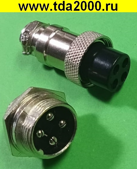 ft050580.jpg Разъём цилиндрические малогабаритный Разъём Цилиндрический малогабаритный GX16 16M-4 штекер+гнездо — изображение 1