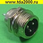 Разъём цилиндрические малогабаритный Разъём Цилиндрический малогабаритный GX12 M-3 штекер+гнездо — изображение 4