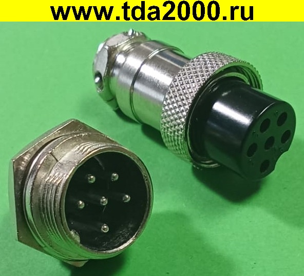 ft050615.jpg Разъём цилиндрические малогабаритный Разъём Цилиндрический малогабаритный GX16 16M-6 штекер+гнездо — изображение 1