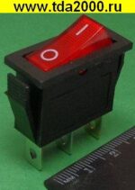 Клавишный 31х14 3pin красный с подсветкой KCD3-101N11CRB выключатель рокерный (Переключатель коромысловый)