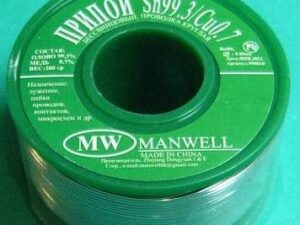 Припой безсвинцовый 0,8мм 200г (Sn99,3%/Cu0.7%) Manwell катушка