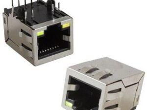 Разъём RJ-45 гнездо на плату со светодиодом TJ8-1-8P8 LED