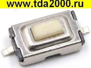 Кнопка 3,5х6х2,7мм с выступом белый шток 0,7мм (Кн36-026, №55) тактовая