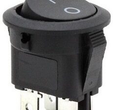 Клавишный круглый D=23 4pin черный KCD1-201-8-C3-B/4P on-off выключатель рокерный (Переключатель коромысловый)