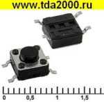 Кнопка Кн01 smd 6х6х4,3 smd10мм шток 0,5мм (IT-1102W) тактовая — изображение 2